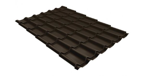 Металлочерепица классик 0,5 Satin RR 32 темно-коричневый купить в Новом Осколе