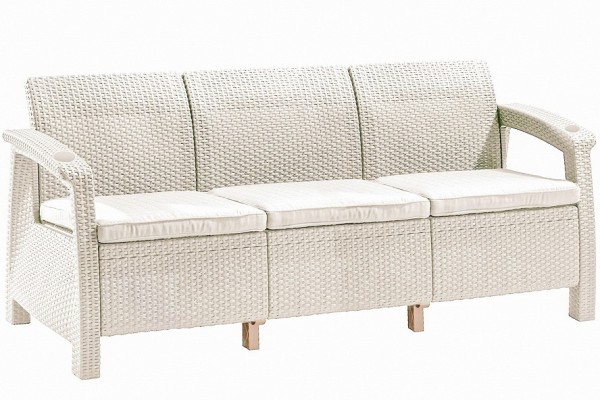 Трёхместный диван  Yalta Sofa 3 Seat белый купить в Новом Осколе