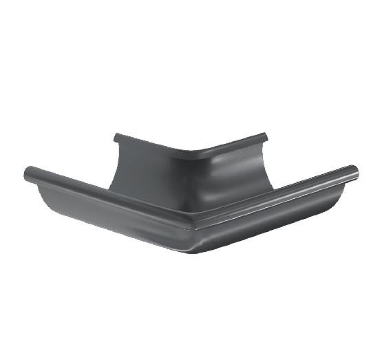 Водосток Aquasistem, система 125x90 -  Угол желоба, наружный 90° RAL 7024 Тёмно-серый купить в Новом Осколе