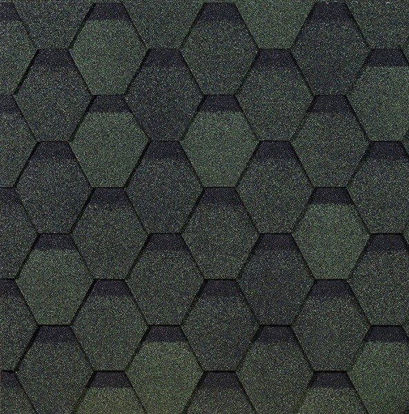 Гибкая черепица EURASIA Docke, Коллекция ШЕСТИГРАННИК Зелёный купить в Новом Осколе