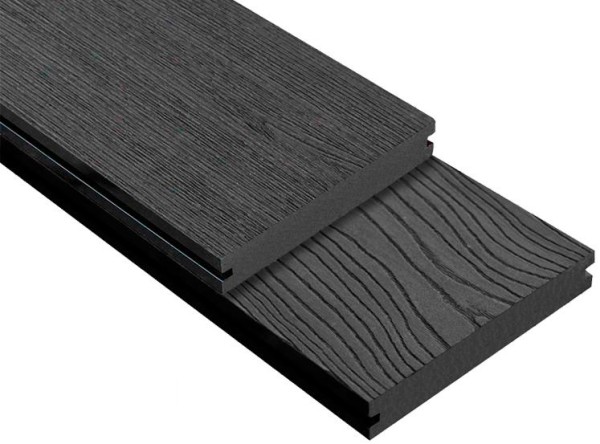 Террасная доска ДПК Outdoor 3D полнотелая STORM/OCEAN BLACK черная купить в Новом Осколе
