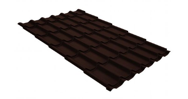 Металлочерепица классик GL 0,5 GreenCoat Pural Matt RR 887 шоколадно-коричневый (RAL 8017 шоколад) купить в Новом Осколе