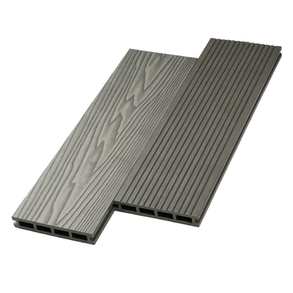 Террасная доска ДПК NanoWood двусторонняя New 3D тиснение + вельвет Серый купить в Новом Осколе