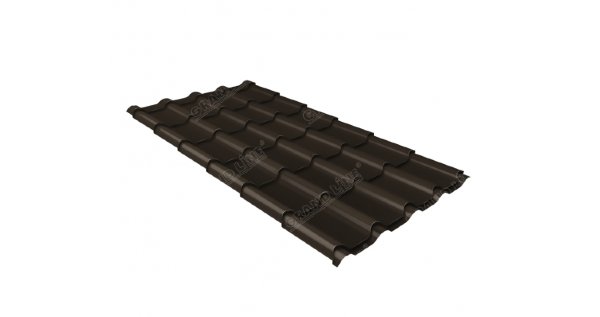 Металлочерепица камея GL 0,5 GreenCoat Pural matt RR 32 темно-коричневый (RAL 8019 серо-коричневый) купить в Новом Осколе