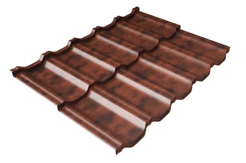 Металлочерепица модульная Квинта Uno Grand Line c 3D резом 0,45 Safari Twincolor Brown купить в Новом Осколе