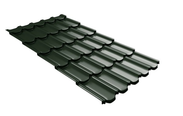 Металлочерепица квинта плюс с 3D резом 0,5 GreenСoat Pural Matt RR 11 темно-зеленый (RAL 6020 хромовая зелень) купить в Новом Осколе
