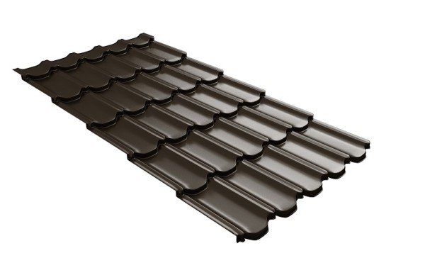 Металлочерепица квинта плюс с 3D резом 0,5 GreenСoat Pural RR 32 темно-коричневый (RAL 8019 серо-коричневый) купить в Новом Осколе
