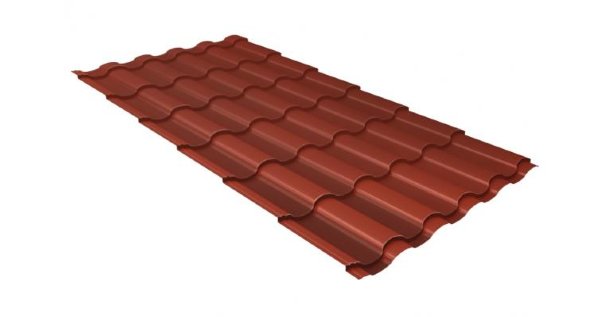 Металлочерепица кредо GL 0,5 Velur20 RAL 8004 терракота купить в Новом Осколе