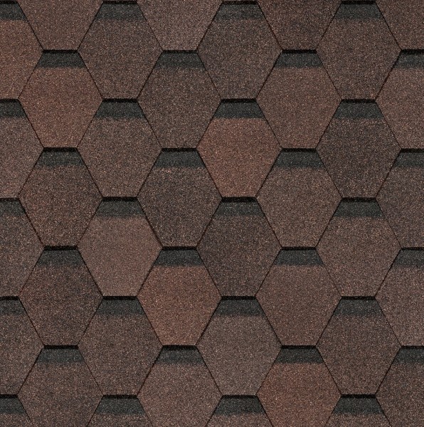 Гибкая черепица Docke, коллекция Шестигранник Коричневый купить в Новом Осколе