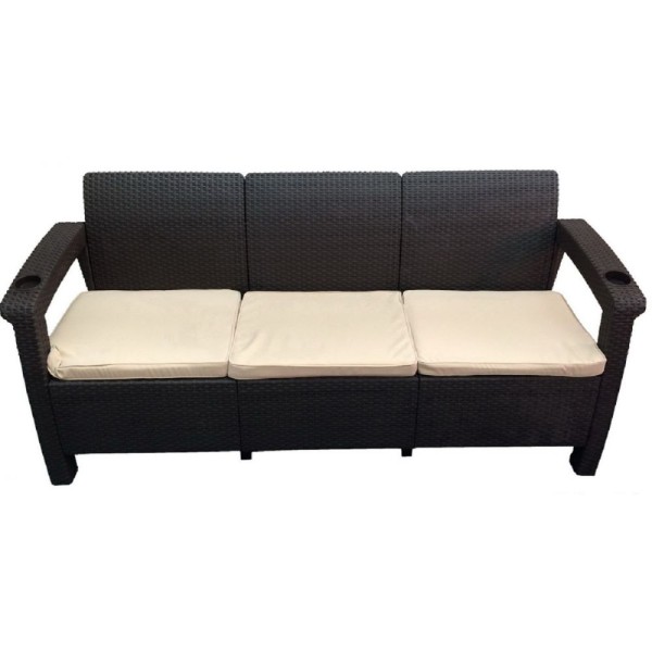 Трёхместный диван  Yalta Sofa 3 Seat венге купить в Новом Осколе