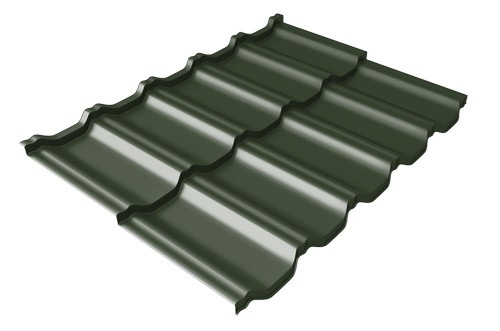 Металлочерепица модульная Квинта Uno Grand Line c 3D резом 0,5 Velur RAL 6020 хромовая зелень купить в Новом Осколе