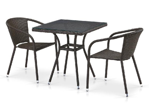 Комплект плетеной мебели AFINA из иск. ротанга T282BNT/Y137C-W53 Brown 2Pcs купить в Новом Осколе