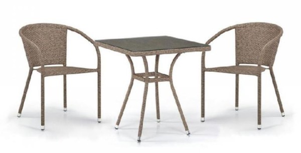 Комплект плетеной мебели AFINA из иск. ротанга T282BNT/Y137C-W56 Light Brown 2Pcs купить в Новом Осколе