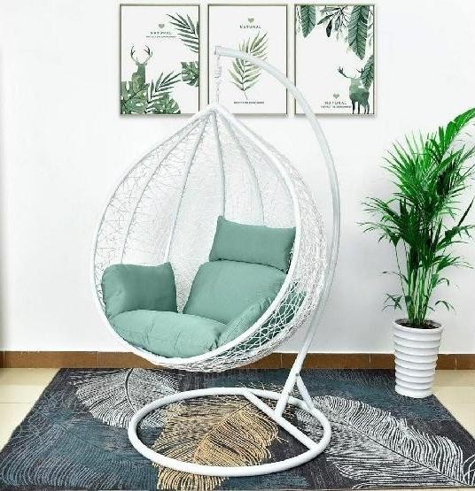 Кресло Подвесное из искусственного ротанга AFM-168A-XL White/Green купить в Новом Осколе