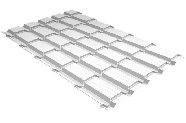 Металлочерепица GL квадро профи 0,5 Satin RAL 9003 сигнальный белый купить в Новом Осколе