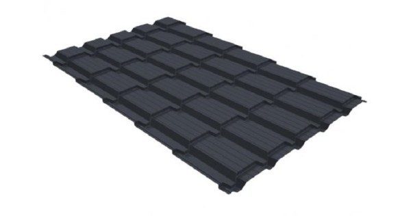 Металлочерепица GL квадро профи 0,5 GreenCoat Pural RR 23 темно-серый (RAL 7024) мокрый асфальт купить в Новом Осколе