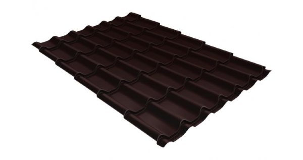 Металлочерепица классик GL 0,5 Velur20 RAL 8017 шоколад купить в Новом Осколе