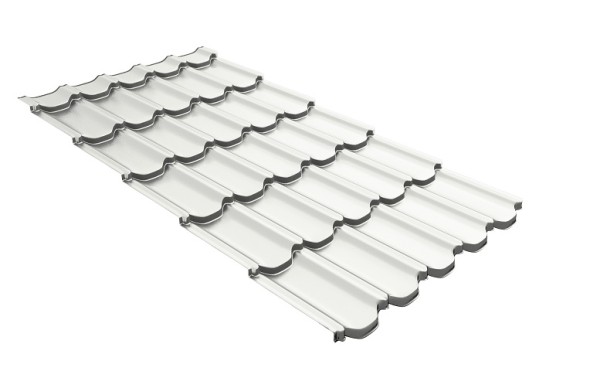 Металлочерепица квинта плюс с 3D резом 0,5 Satin RAL 9003 сигнальный белый купить в Новом Осколе