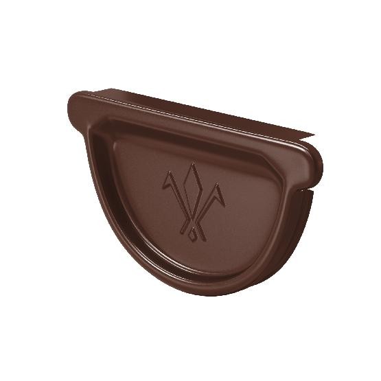 Водосток Aquasistem, система 125x90 - Заглушка универсальная с резиновым уплотнителем RAL 8017 Коричневый купить в Новом Осколе