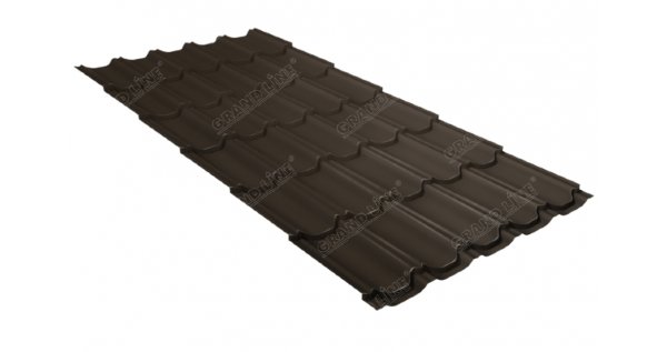Металлочерепица квинта плюс 0,5 GreenCoat Pural Matt RR 32 темно-коричневый (RAL 8019 серо-коричневый) купить в Новом Осколе