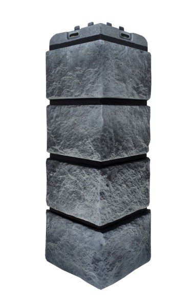 Угол наружный Grand Line Колотый Камень Антрацит, Шов чёрный купить в Новом Осколе